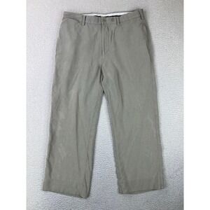 Nat Nast Pants Mens 33x26 Beige Classic Fit 100% Silk Chino Dress Casual